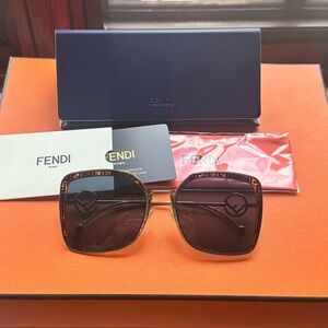 Fendi Square Sunglasses with Logo